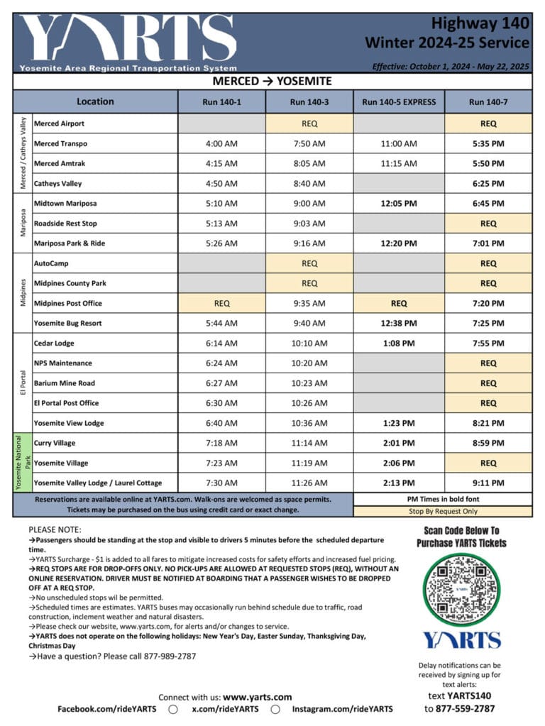 YARTS Highway 140 - Winter-Service 2024-25 page 1